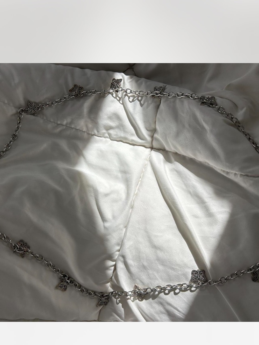Silver Butterfly Charm Chain Belt - Women's Accessories
